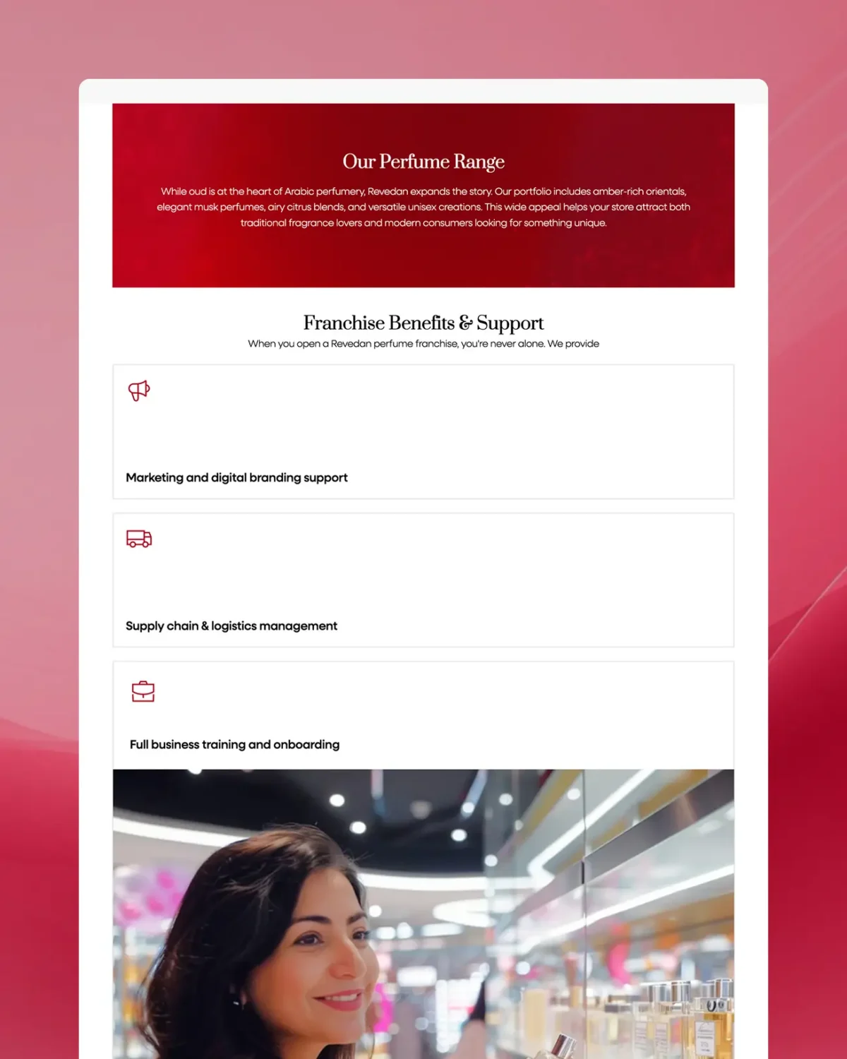 Perfume Brand Franchise Page